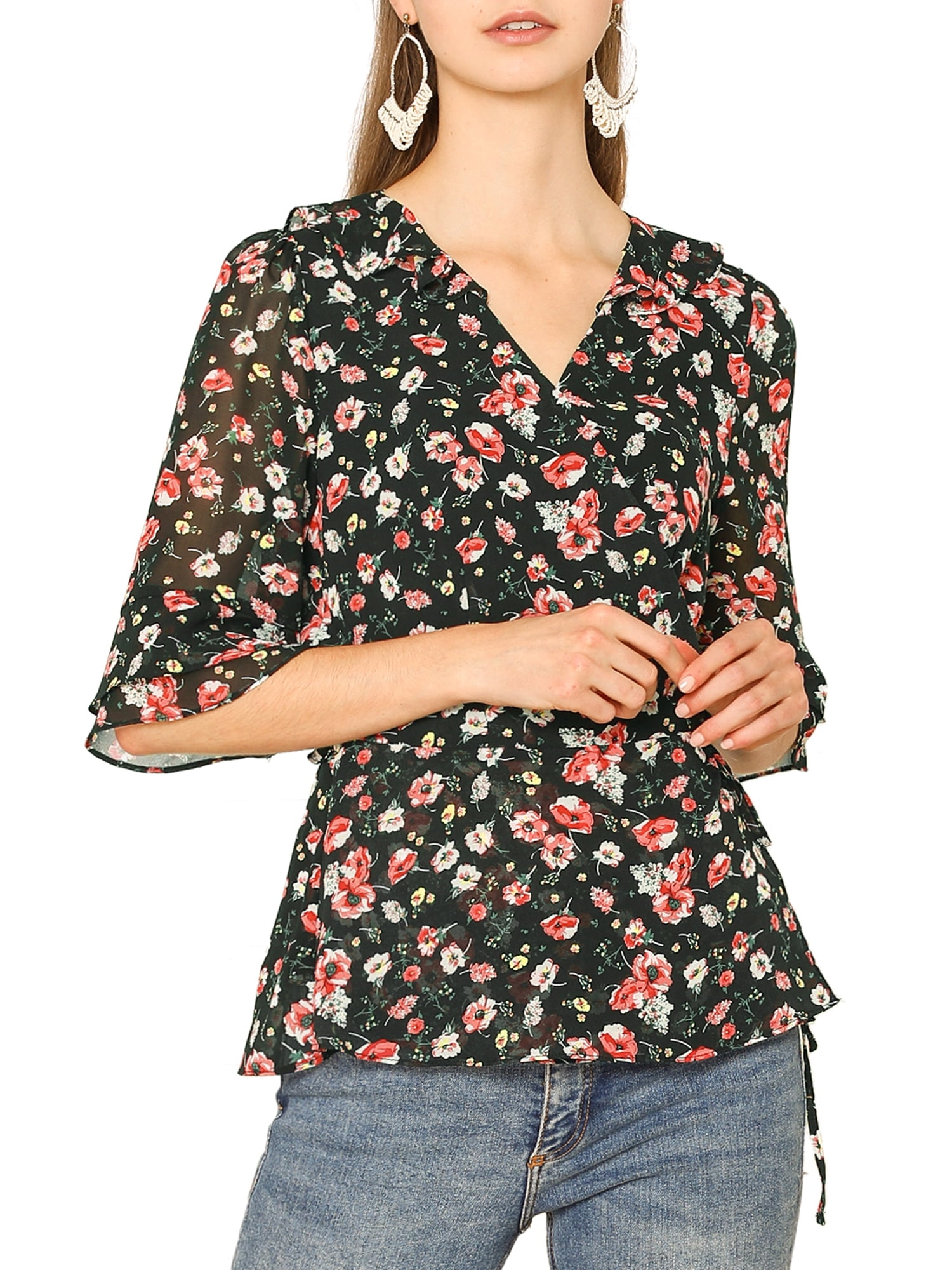 wrap chiffon top