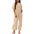 thumbnail image 2 of lcziwo Women's Casual Loose Bib Overalls with Pockets 2025 Summer Sleeveless Straps Jumpsuits Solid Color Wide Leg Long Pant Rompers Lightning Sales of Today Prime, 2 of 6