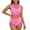 Pink, variant on Womens Bathing Suits Womens Two Piece Swimsuits Two Piece Swimwear Solid Color Back Tankini Bikini Comfortable Swim for Beach Pool