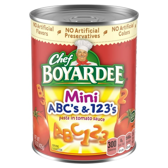Chef Boyardee Mini ABC's & 123's Pasta in Tomato & Cheese Sauce 15 oz - Pack of 2
