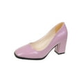 thumbnail image 1 of UKAP Chaussures à Talons Carrés pour Femmes Mode Formelles Talon Épais Talons Hauts Antidérapants Rose 7, 1 of 9