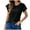 Black, variant on Women's Summer Tops Flutter Ruffle Short Sleeve Blouse Fashion Lace Crochet Eyelet Crewneck Casual Solid Shirts