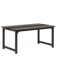 thumbnail image 6 of KIOOTTO 63" Modern Computer Desk: Rustic grey/black finish, 900 lbs capacity, wide surface, adjustable feet. Ideal for home office/gaming, 18-month warranty., 6 of 7