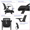 thumbnail image 5 of 20 Pack Folding Office Chair Stackable Conference Room Chairs with Wheels and Padded Mesh Back Ergonomic for Reception Meeting, 5 of 7