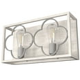 thumbnail image 2 of Hunter - Gablecrest 2-light Distressed White, Medium Size Vanity Light, Dimmable, Transitional Style, for Bedrooms, Dining, Living Rooms - 19395, 2 of 8