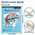 CONDA 9" x 12" AIF4 Watercolor Paper, Pack of 2 (32 Sheets), 140 Pound