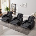 thumbnail image 5 of Bonzy Home Power Electric Recliner Chair Set of 3 with USB Ports and Cup Holders Leather Home Theater Seating, Living Room Chair Black, 5 of 6