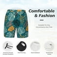 thumbnail image 3 of Yiaed Tropical Leaves Print Mens Swim Trunks Bathing Suit Compression Liner Beach Swim Shorts Swimwear Quick Dry Zipper Pocket No-Chafing Board Short-Medium, 3 of 6
