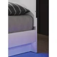 thumbnail image 4 of Contemporary Style White California King Size Bed 1pc Low Profile Platform Bedframe High Gloss LED Bedroom Furniture, 4 of 8