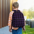 thumbnail image 6 of Yiaed Purple Black Plaid Print School Backpack College Backpack Daypacks for Students High School Spacious and Durable Daypack for Work and Travel-One Size, 6 of 6