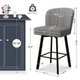 thumbnail image 3 of MultiHaven 26'' Shell Back Bar Stools Set of 4,Swivel Counter Height Fabric Chairs for Kitchen Island,Cafe - Mid Grey, 3 of 10