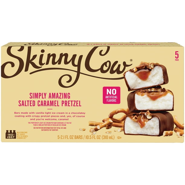 Skinny Cow Simply Amazing Salted Caramel Pretzel Ice Cream Bars 5 Ct Box Walmart Com Walmart Com