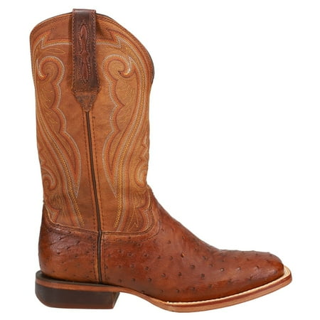 

Durango Womens Premium Exotic Full Quill Ostrich Square Toe Dress Boots Mid Calf Low Heel 1-2