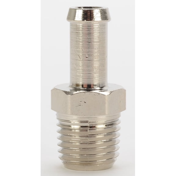 JEGS NPT Straight Hose Barb Fitting [1/4 in. NPT to 5/16 in. Hose, Nickel-Plated Brass]