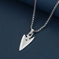 thumbnail image 3 of Rugged Arrowhead Pendant Simple Charm Stainless Steel Necklace, 3 of 5