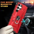 thumbnail image 4 of Case for Samsung Galaxy S23 Ultra Case Military Grade Drop Case with Kickstand Metel Ring Magnetic Holder Shockproof Protective for Galaxy S23 Ultra Phone Case (Red), 4 of 17