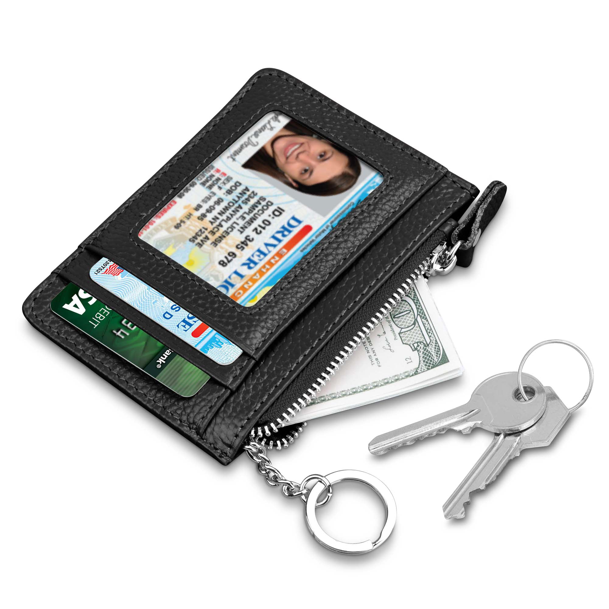 Boshiho Saffiano Leather Credit Card Holder