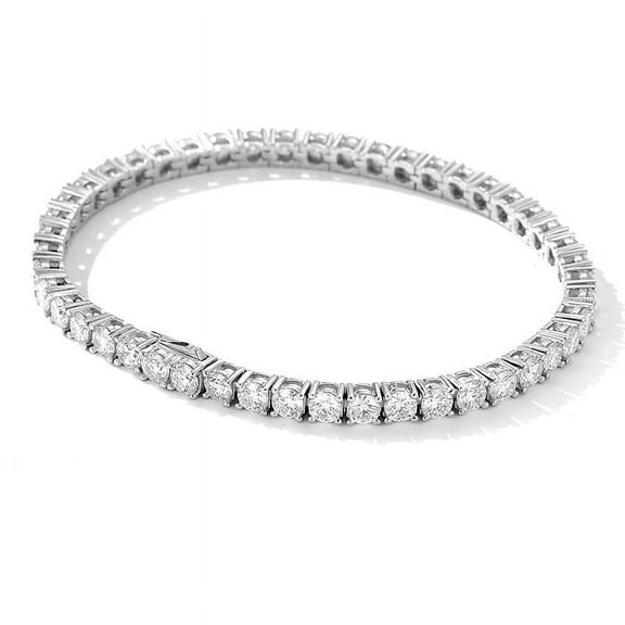 Lady Luxury 4MM Moissanite Tennis Bracelet - S925 Sterling Silver With Invisible Clasp, Glamorous Style For Men & Women, Perfect For Couples, Anniversary, Birthday, Valentine'S Day Gift