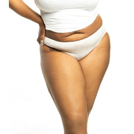 

NUDIES ESSENTIALS Disposable Underwear Eco-Chic Bio-Degradable 100% Cotton Low-Rise Full Brief Panties White 2X-Large (Pack of 7)