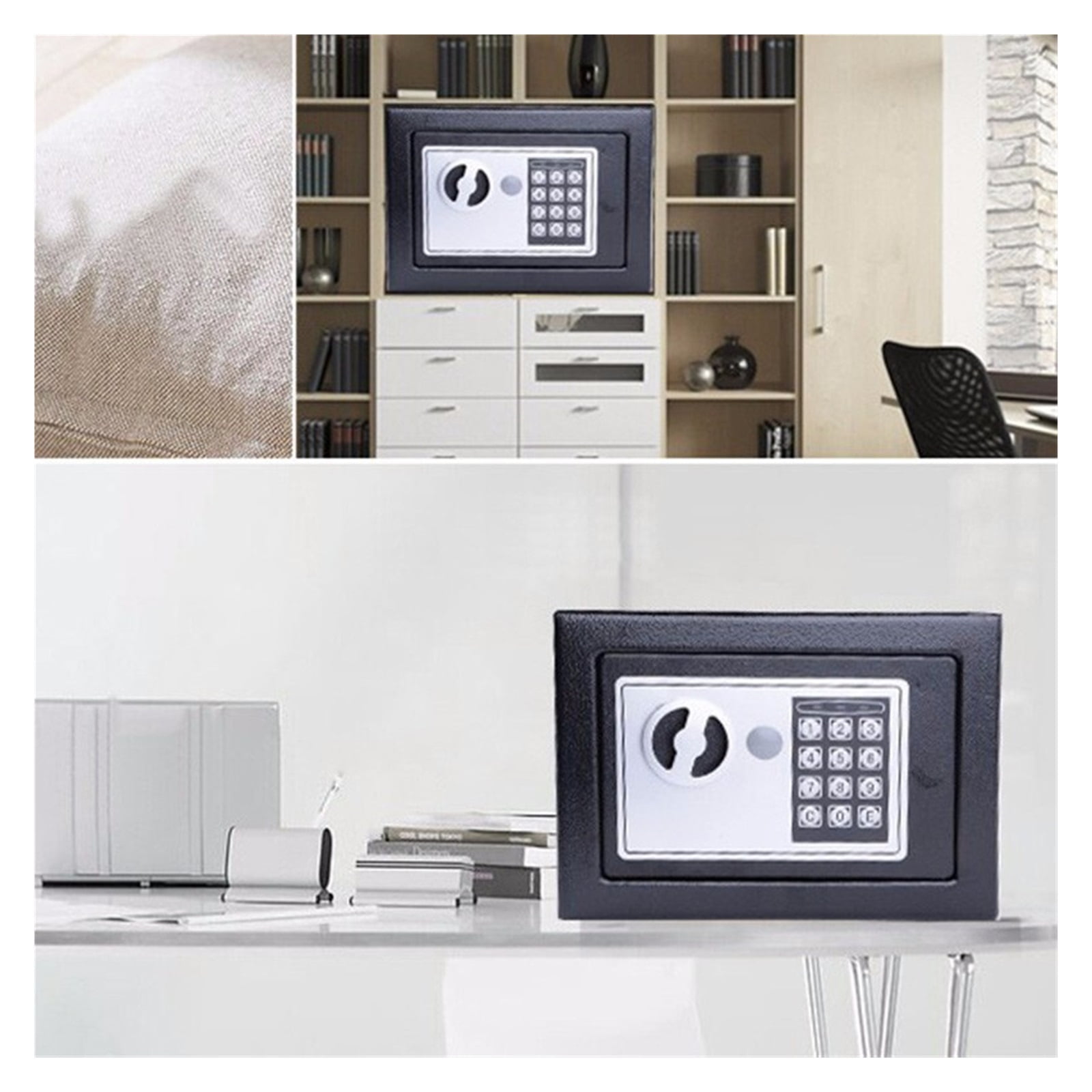 Digital Safe Box With Key Small Household Mini Steel Safes Money Bank Safety Security Box Keep Cash Jewelry Or Document Securely ,Easy Installation
