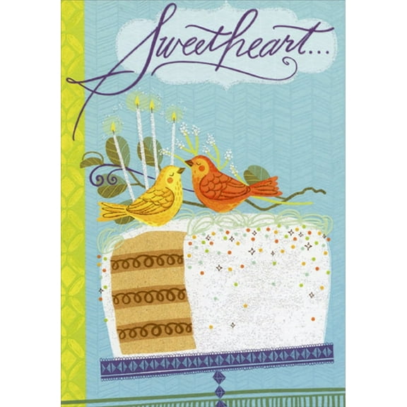 Designer Greetings Two Birds on Cake Sweetheart Birthday Card