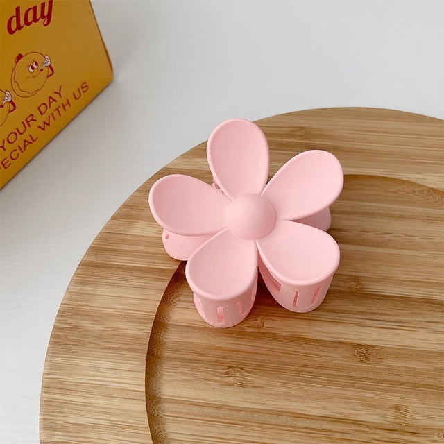 Pinza para el pelo con forma de flor esmerilada de color caramelo de verano para mujer