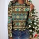 thumbnail image 1 of ICHUANYI Liquidación Mujer Casual Manga Larga Impresión Cuello Redondo Suelta Camiseta Blusa Tops ICHUANYI WER202308253704, 1 of 5