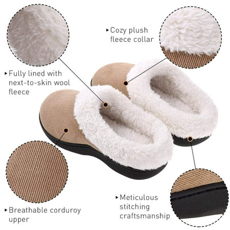 VONMAY - Women's Slippers House Shoes Fuzzy Fluffy Clog Slip On Memory ...