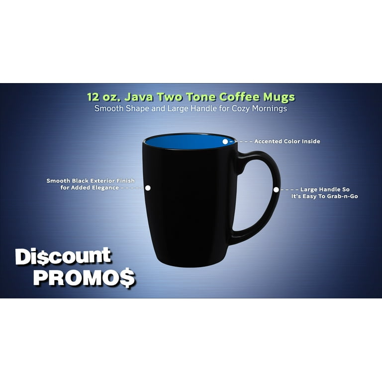 10 Java Two Tone Coffee Mugs Set, 12 oz. - Stoneware, Durable, Easy Grip -  BLACKBLUE - Walmart.com