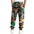 thumbnail image 4 of Havenx Camo Baggy Cargo Sweatpants for Men Maple Leaf Print Elastic Waist Tapered Cargo Pants with Flap Pockets Wide Leg Trousers Casual Fashion Y2k Loose Fit Workout Outfits,Camouflage 3XL, 4 of 5