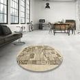 thumbnail image 4 of Ahgly Company Machine Washable Indoor Round Contemporary Dark Almond Brown Area Rugs, 4' Round, 4 of 7