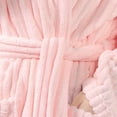 thumbnail image 4 of Htigea Women's Fleece Bathrobe Soft Comfy Long Sleep Robe Belt with Belt and Pocket Winter Warm Loungewear Pink,Free Size, 4 of 5
