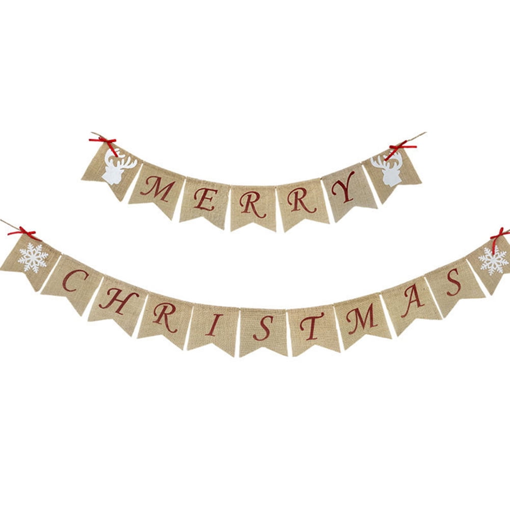 Details about   Merry Christmas Banner Bunting Hanging Flag XMAS Party Door Home Decorations 