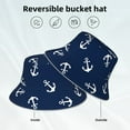 thumbnail image 5 of Bingfone Nautical Themed Simple Anchors Bucket Hat For Men Women,Packable Reversible Printed Sun Hats,Fisherman Outdoor Travel Hiking Beach Caps, 5 of 9
