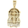 thumbnail image 3 of 10K Yellow Gold Real Diamond Jesus Face Piece 3D Pendant 1.7" Mens Charm 0.67 CT, 3 of 6