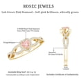 thumbnail image 6 of Rosec Jewels IGI Certified Lab Grown 1 Carat Pink Diamond Heart Engagement Ring with Halo - Pink White Diamond Crossover Ring - with Jewelry Box, 14K Yellow Gold, US 8.50, 6 of 9
