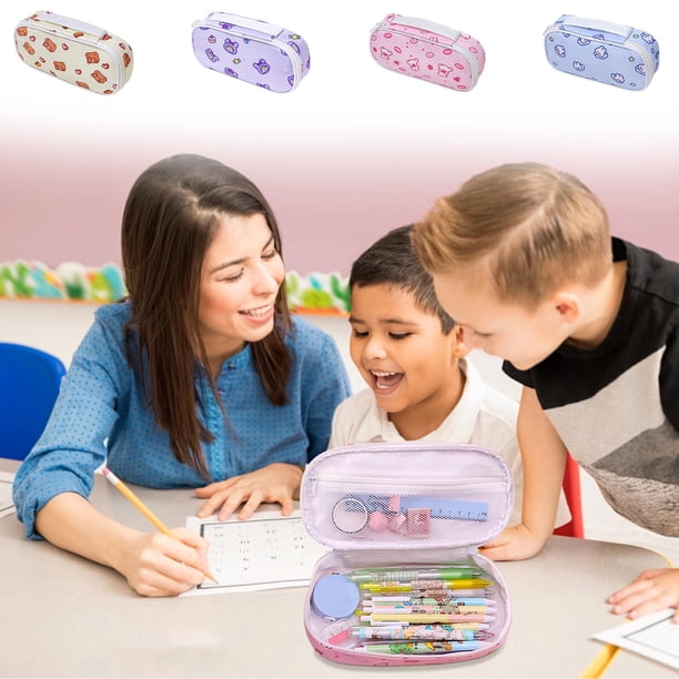 Bolsa de maquillaje transparente de gran capacidad - Estuche para lápices para guardar y organizar, bolsa de cosméticos transparente de 1