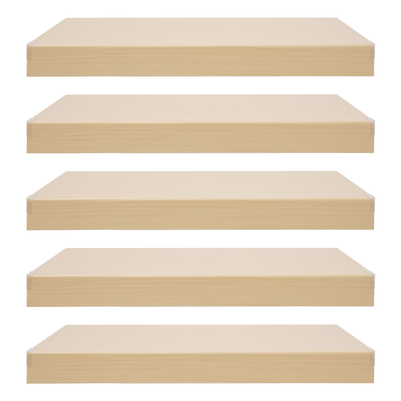 5 Pcs 33*16in Foamed PVC Wire Rack Covers  Pantry Shelves Covers Light Wood Color for Bathroom Kitchen Shelving