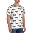 thumbnail image 2 of Vsdgher Dachshund Dog Puppy Print Men's Dry Fit Mesh Athletic Shirts Moisture Wicking Tennis T-Shirt Tops, 2 of 9