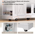 thumbnail image 5 of DEALTOPS Farmhouse Kitchen Island with Drop Leaf and Power Outlet, Rolling Kitchen Storage Cart with Open Shelves, White, 5 of 11