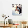 thumbnail image 2 of Nawypu  - Canvas Wall Art - Squirrel Eating Nuts in The Snow - Gallery Wrap Modern Home Art | Ready to Hang, 2 of 4