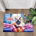 thumbnail image 4 of Watercolor Hello Winter Siamese Chill Christmas Welcome Doormat Cat Lover Kitten Owner Gifts Indoor Outdoor Welcome Mat - 00016, 4 of 5
