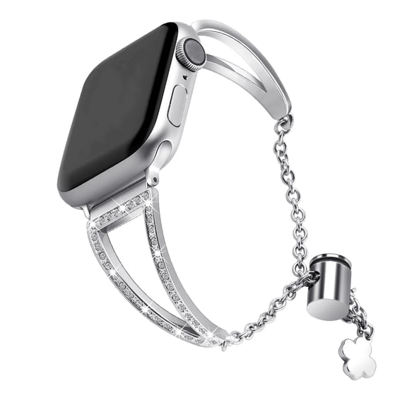Compatible with Apple Watch Band 38mm 40mm 41mm 42mm 44mm 45mm 46mm 49mm iWatch Series 11/10/9/Ultra/SE/8/7/6/5/4/3/2/1, Dressy Metal Bangle Bracelet Women