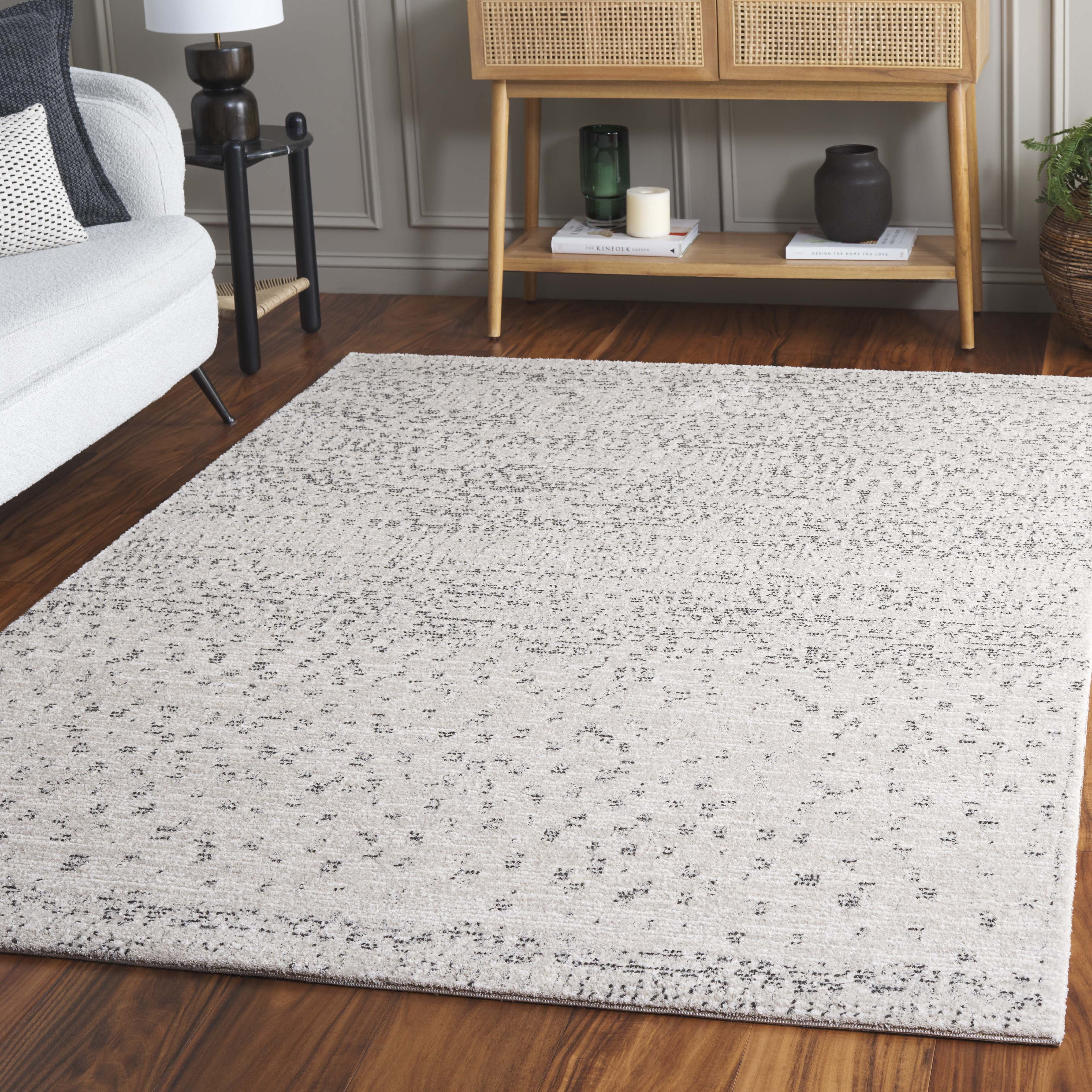 SAFAVIEH Northport Blair Abstract Area Rug, Ivory/Charcoal, 4' x 6'