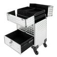 thumbnail image 6 of Miumaeov Professional Rolling Makeup Train Case Cosmetic Trolley Organizer with 4 Detachable Wheels & 1 Sliding Drawer (Silver), 6 of 13