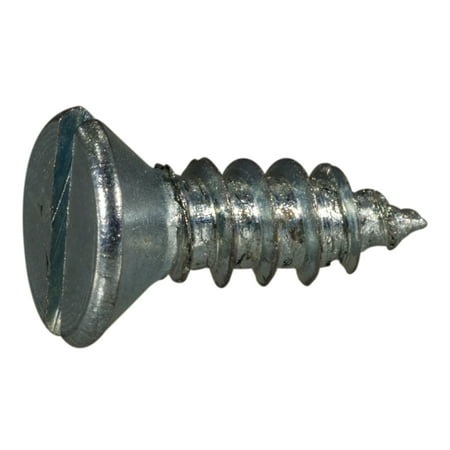 

#8 x 1/2 Zinc Plated Steel Slotted Flat Head Sheet Metal Screws (30 pcs.)