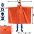 thumbnail image 4 of Dr.Fish Rain Poncho Reusable for Adults with Hood Waterproof Unisex Reusable Multifunctional for Hiking Camping, 4 of 9