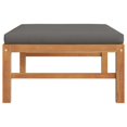 thumbnail image 3 of vidaXL Footrest with Dark Gray Cushion Solid Teak Wood, 3 of 4