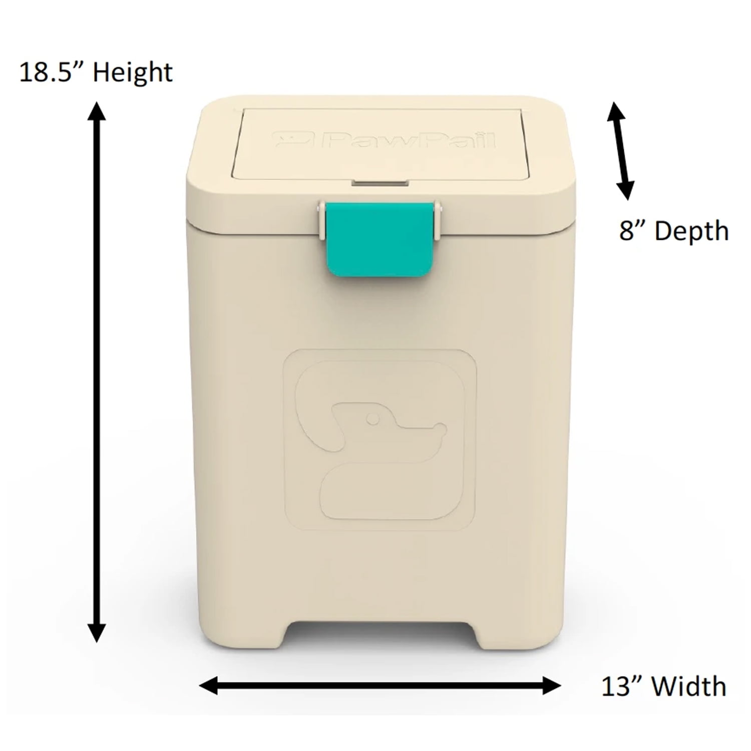 PawPail Dog Poop Trash Can, for Outdoor Use, Includes 200 Poop Bags for Dogs, Carbon Air Filter and DualVent Technology for Odor Control, UV & Weather Resistant Heavy Duty Waste Bin