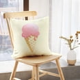 thumbnail image 5 of LALILO Throw Pillow Covers Ice Cream Bright Cartoon Icecream White Ice Cushion Cover 18" x 18", 2 Pack, 5 of 6